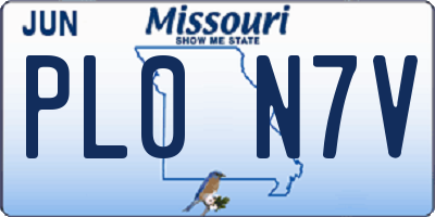 MO license plate PL0N7V