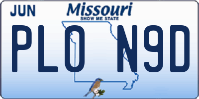 MO license plate PL0N9D