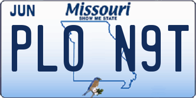 MO license plate PL0N9T