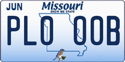MO license plate PL0O0B