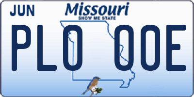 MO license plate PL0O0E