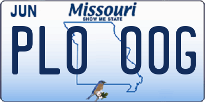 MO license plate PL0O0G