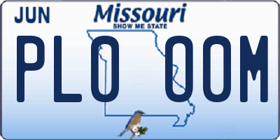 MO license plate PL0O0M