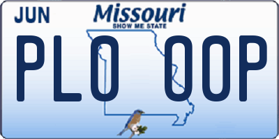 MO license plate PL0O0P