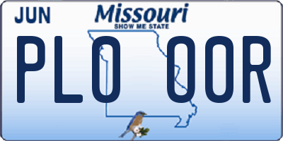 MO license plate PL0O0R