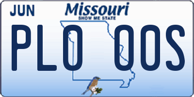 MO license plate PL0O0S