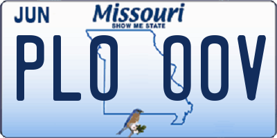 MO license plate PL0O0V