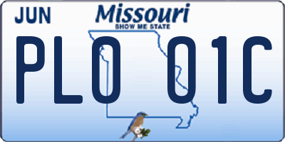 MO license plate PL0O1C