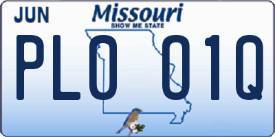 MO license plate PL0O1Q