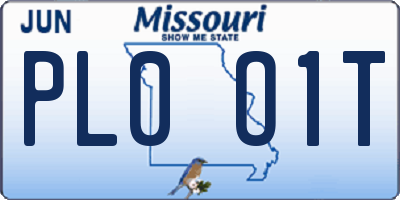 MO license plate PL0O1T