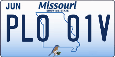 MO license plate PL0O1V