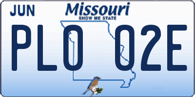 MO license plate PL0O2E