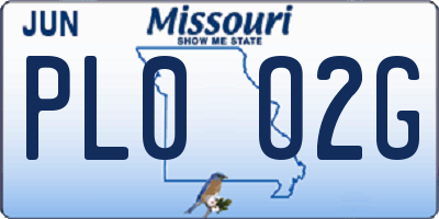 MO license plate PL0O2G