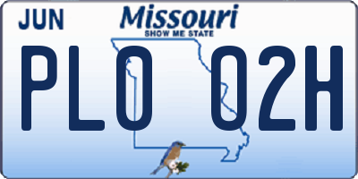 MO license plate PL0O2H