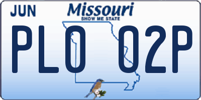 MO license plate PL0O2P