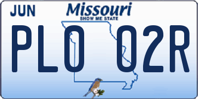 MO license plate PL0O2R