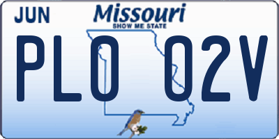 MO license plate PL0O2V
