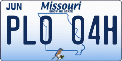 MO license plate PL0O4H