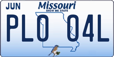 MO license plate PL0O4L