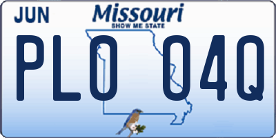 MO license plate PL0O4Q