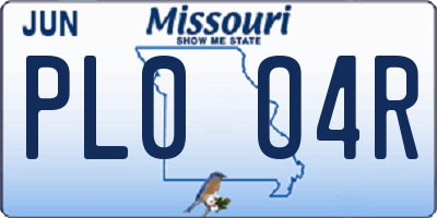 MO license plate PL0O4R