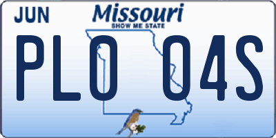 MO license plate PL0O4S