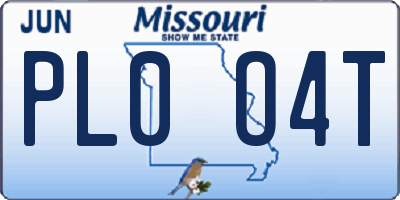 MO license plate PL0O4T