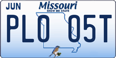MO license plate PL0O5T