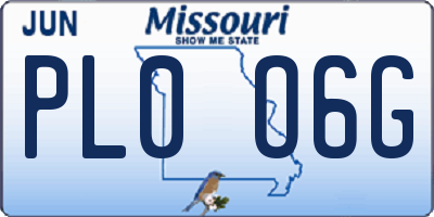 MO license plate PL0O6G
