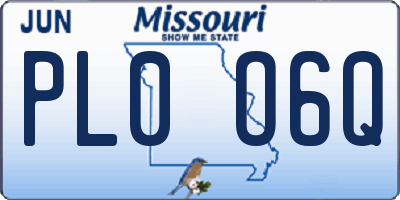 MO license plate PL0O6Q