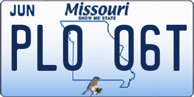 MO license plate PL0O6T