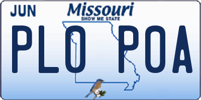 MO license plate PL0P0A