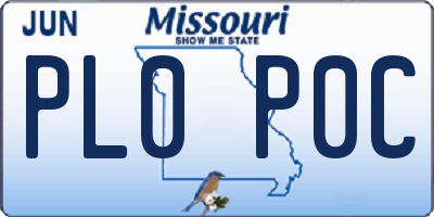 MO license plate PL0P0C