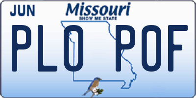 MO license plate PL0P0F