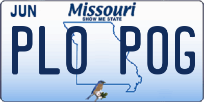 MO license plate PL0P0G