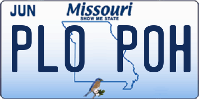 MO license plate PL0P0H