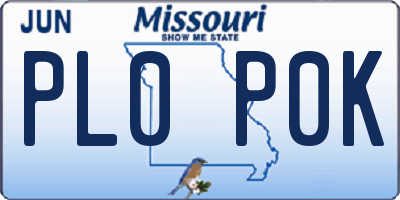 MO license plate PL0P0K