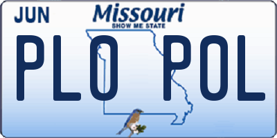 MO license plate PL0P0L