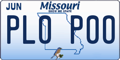 MO license plate PL0P0O