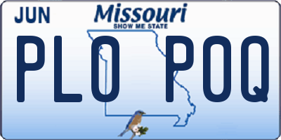 MO license plate PL0P0Q