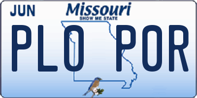 MO license plate PL0P0R