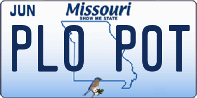 MO license plate PL0P0T