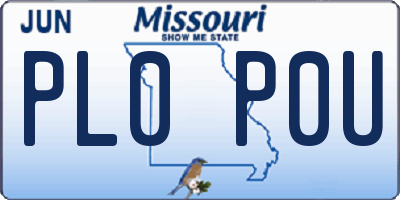 MO license plate PL0P0U