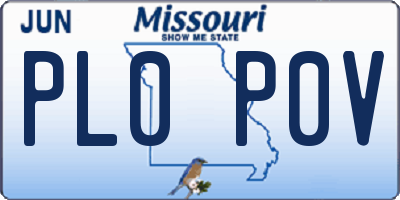 MO license plate PL0P0V