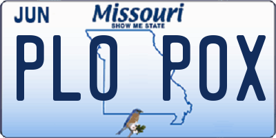 MO license plate PL0P0X