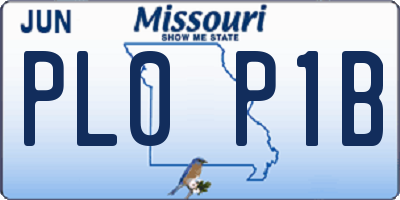 MO license plate PL0P1B