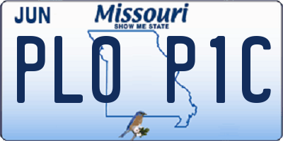 MO license plate PL0P1C