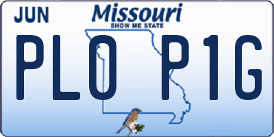 MO license plate PL0P1G
