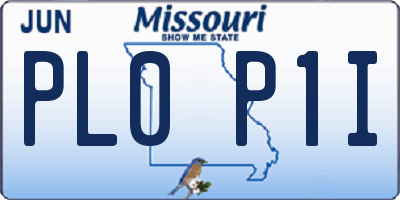 MO license plate PL0P1I