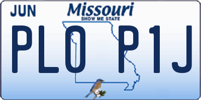 MO license plate PL0P1J